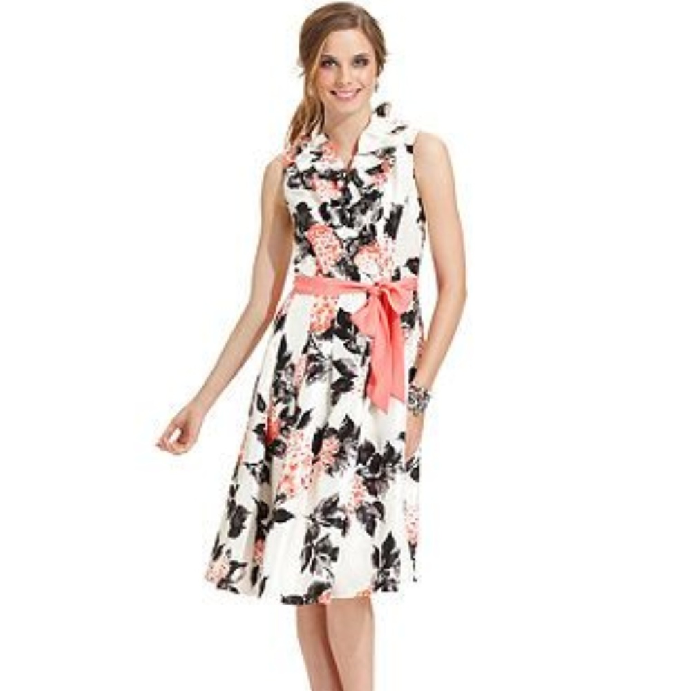 Jessica Howard Petite Ruffle-Neck Dress - 10P